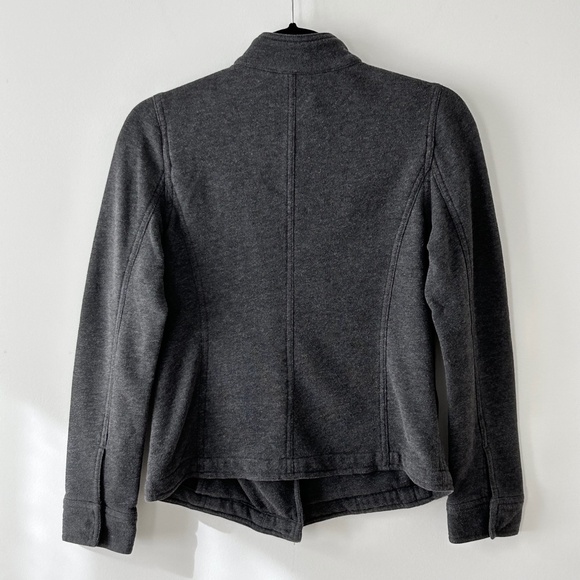 J Jill Charcoal Gray Cotton Terry Knit Zip Jacket - Picture 8 of 16
